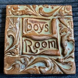 BOYS ROOM TileSmile 3x3 Decorative Handmade Ceramic Green Blue Tile